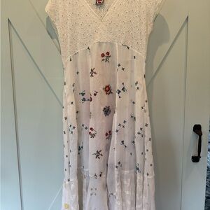 Johnny Was Cream Tiered Maxi Sundress